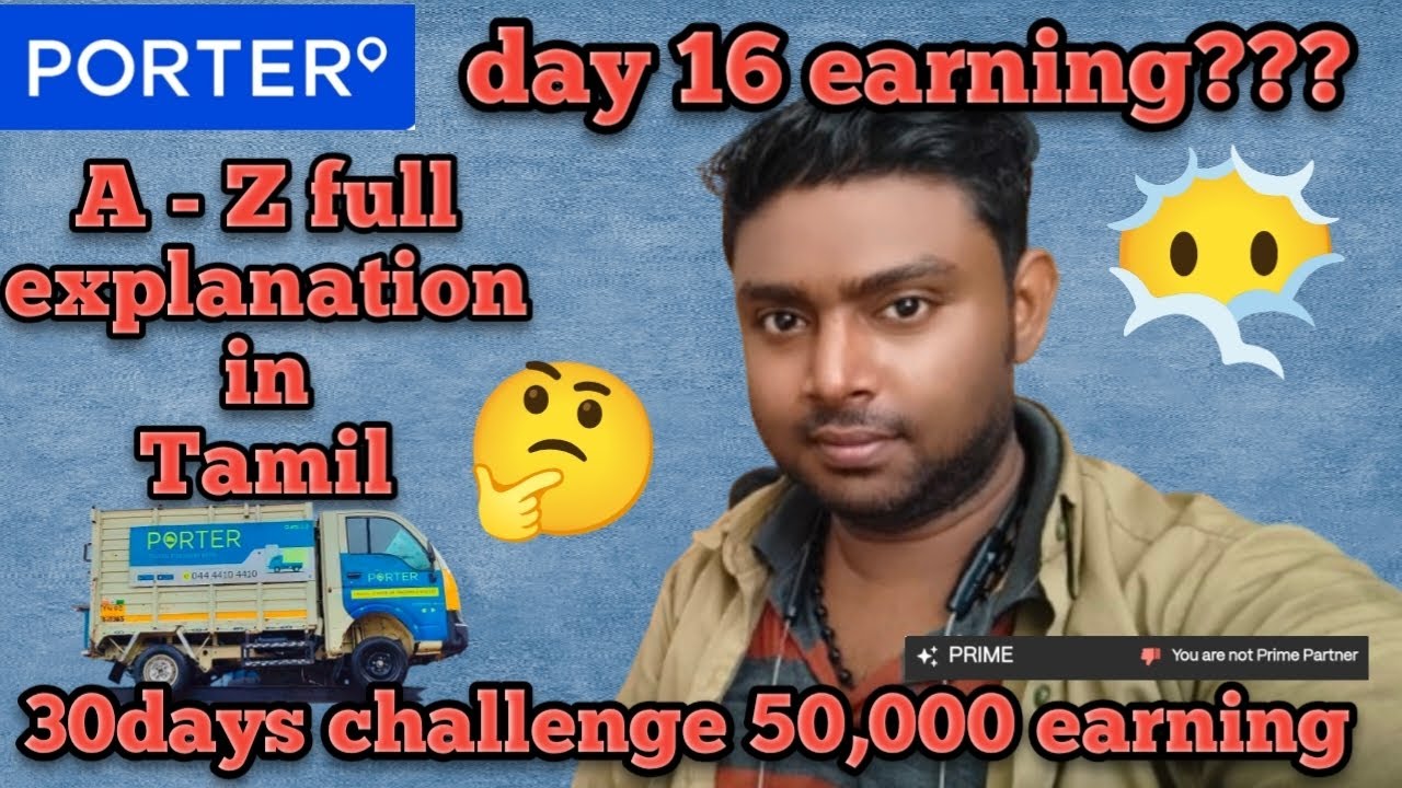 porter day 16👌Porter tata ace job A - Z full explanation in Tamil/Porter Income/Porter Savari 💯😀