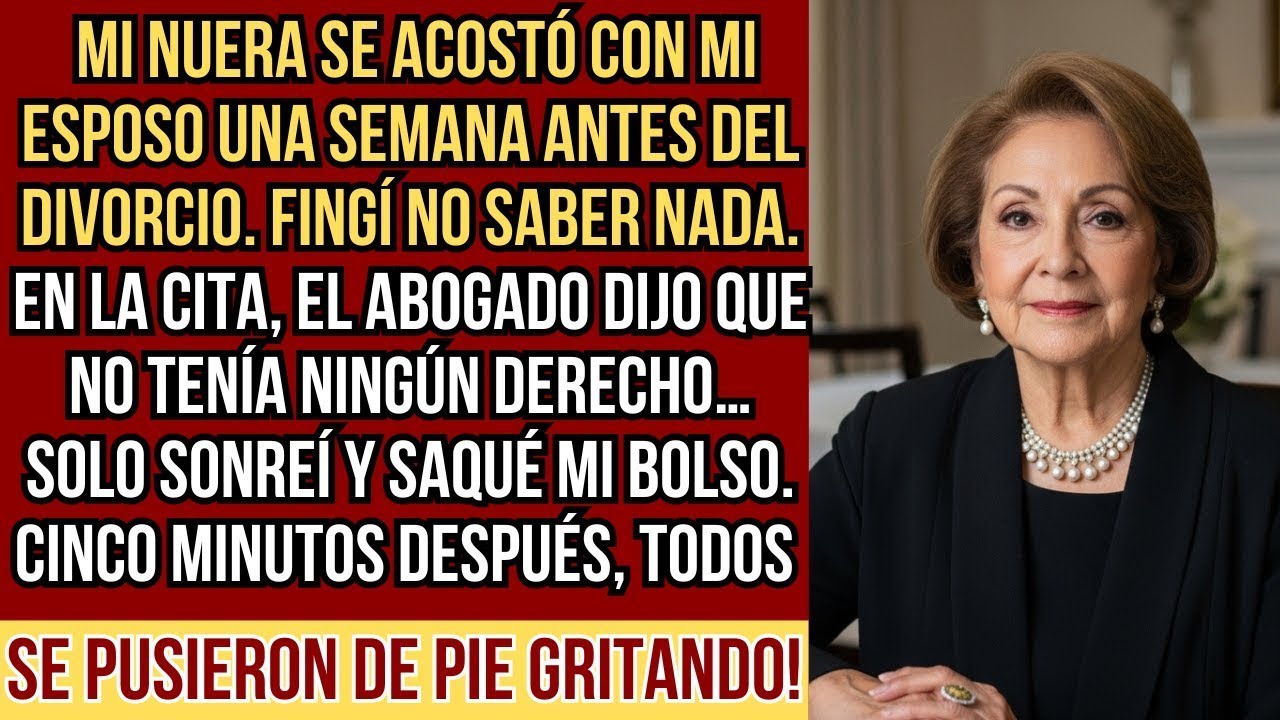 HISTORIAS REALES  Mi nuera se acostó con mi esposo una semana antes de firmar el divorcio  Fingí