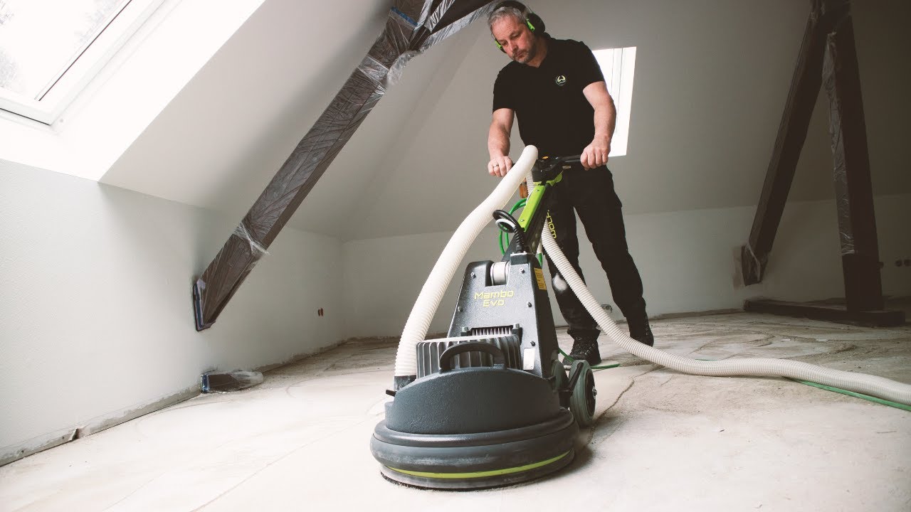 Vloer schuren met de allround schuurmachine van WOLFF