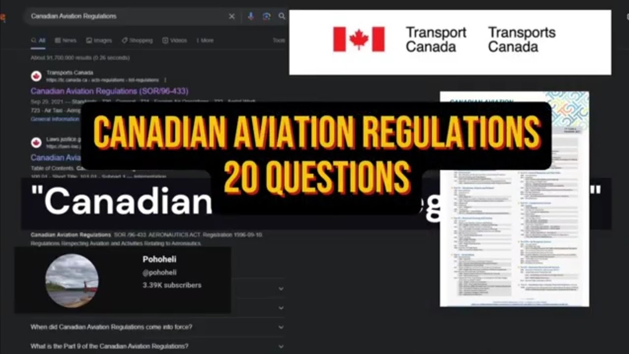 Flight Test Prep: CARs Canadian Aviation Regulations - 20 Questions (PPC)