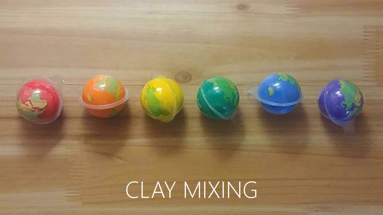 rainbow earth jelly clay mixing 무지개 지구젤리 점토 섞기