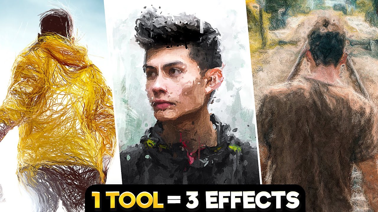 3 эффекта цифровой живописи с помощью одного инструмента в Photoshop! (ЛЕГКО)