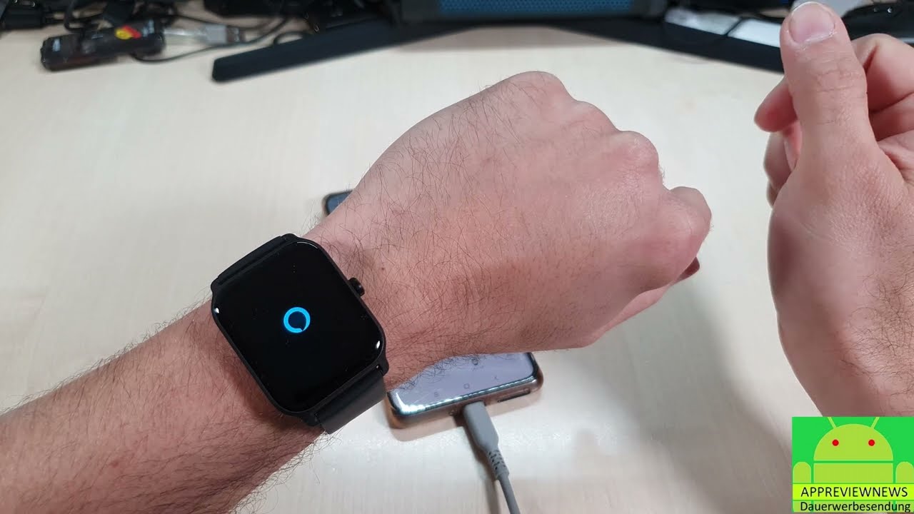 Gydom W13 Smartwatch integrierter Alexa Sprach Assistant für Smart Home Telefon Funktion Puls SpO2