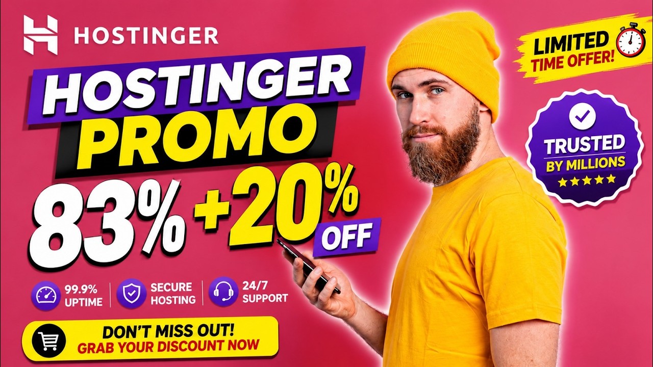 Купон Hostinger | Скидка 83% + 20% | Промокод Hostinger