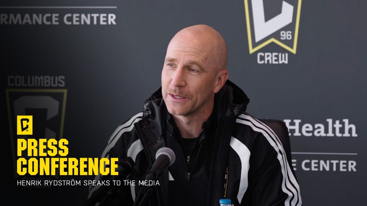 Henrik Rydström answers questions from the media during preseason