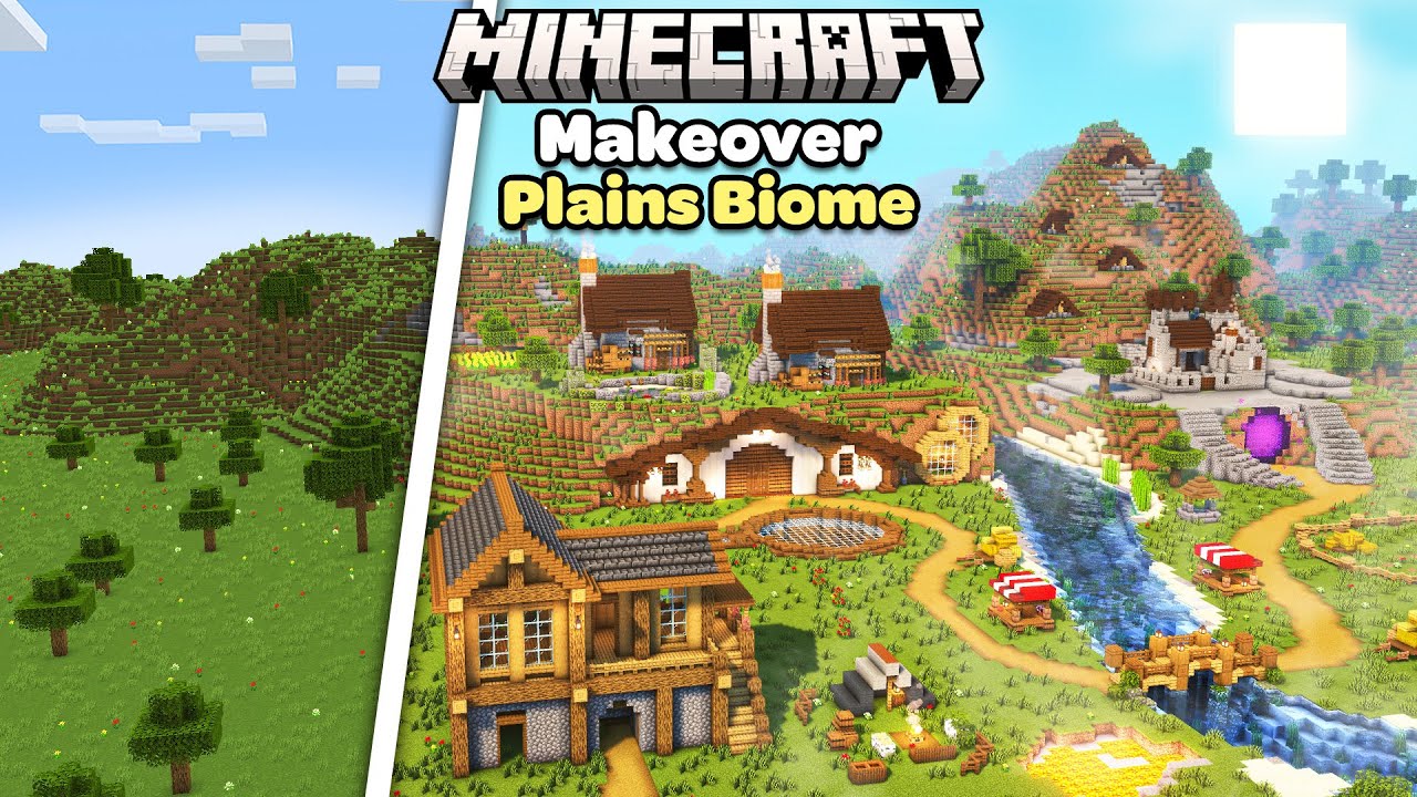 I Transformed a Plains Biome in Minecraft Makeover