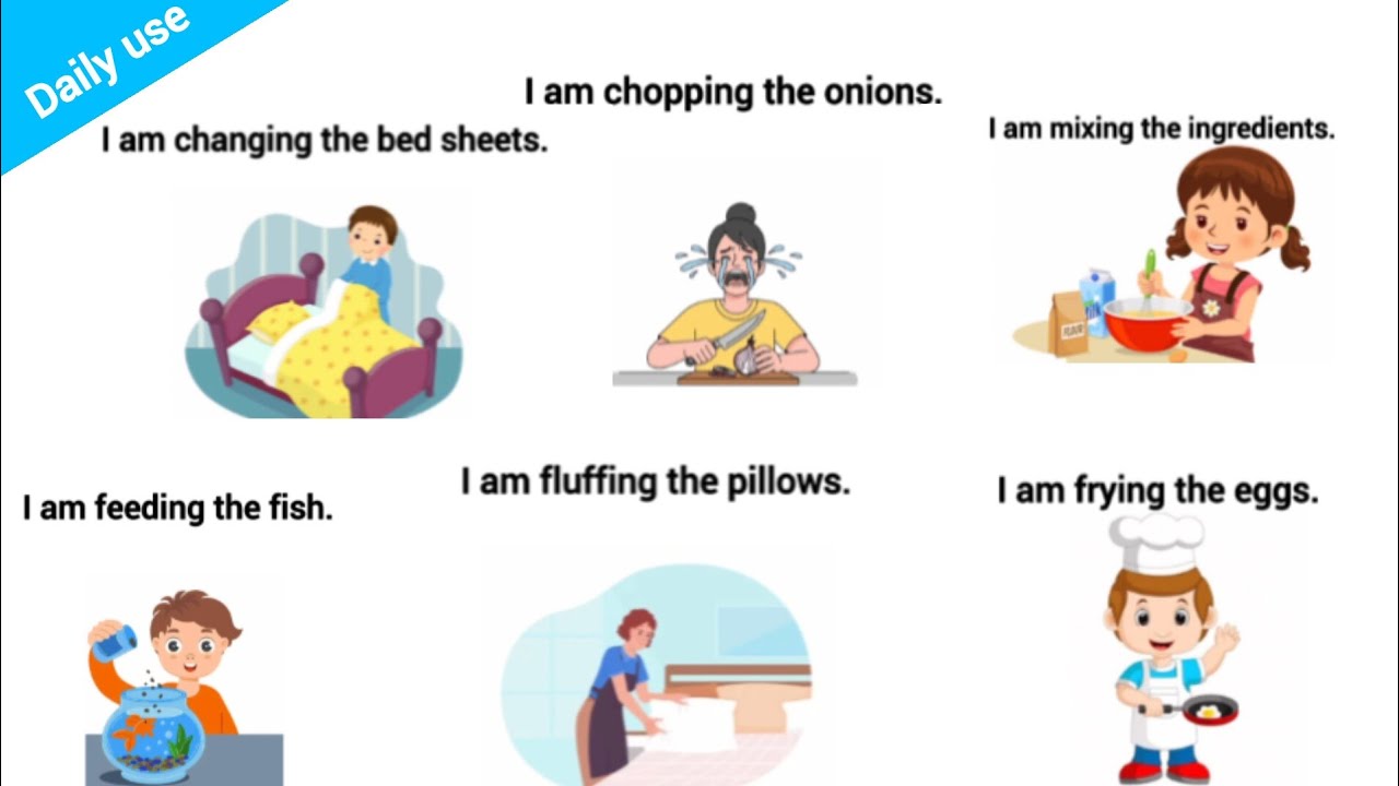 Daily use English sentence at home Fun learning english Home chores English sentenves