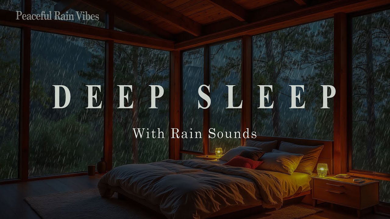 Relaxing Sleep Music & Rain Sounds Outside the Bedroom in Forest 🌧️ Peaceful Rest Tonight
