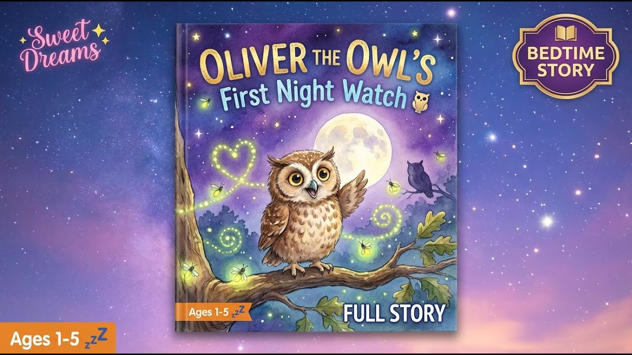 Oliver the Owl's First Night Watch 🦉 | Bedtime Story for Kids | Overcoming Fear of the Dark