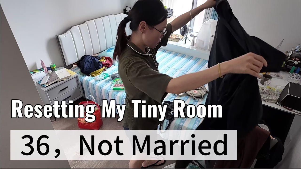 36&Single，Resetting My Tiny Room 🇨🇳 | Living Alone in China. Cleaning my room & Laundry &Lunch