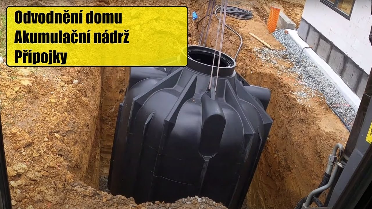 Odvodnění domu, akumulační nádrž, přípojky