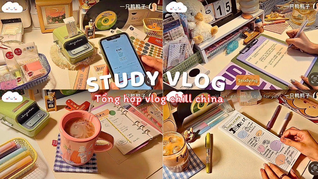 STUDY VLOG📚🌷VLOG HỌC TẬP(ghi chú,in note,uống trà)Douyin 🧀study with me