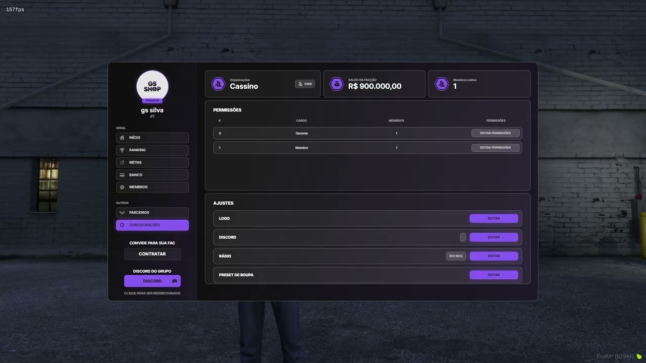 Script Fivem 🎯 Painel de Organizações