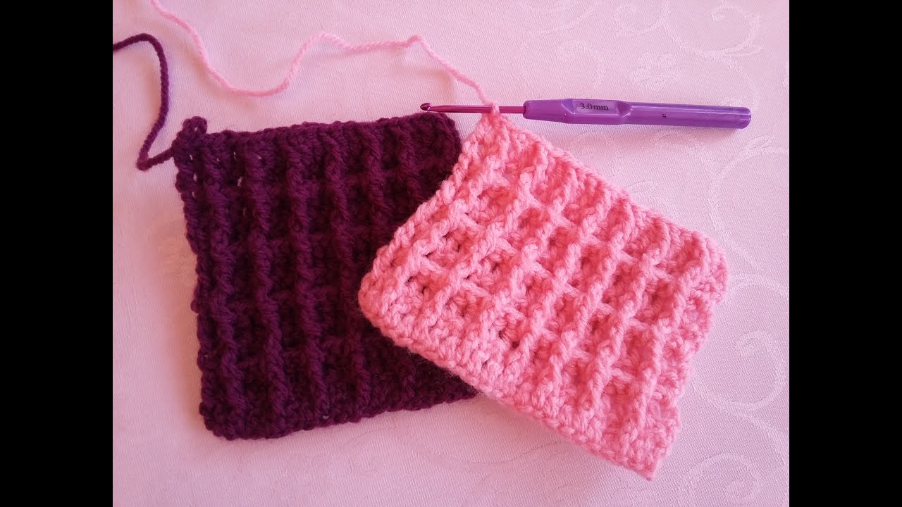 Waffle Örgü Modeli nasıl örülür ? - Waffle Crochet Stitch