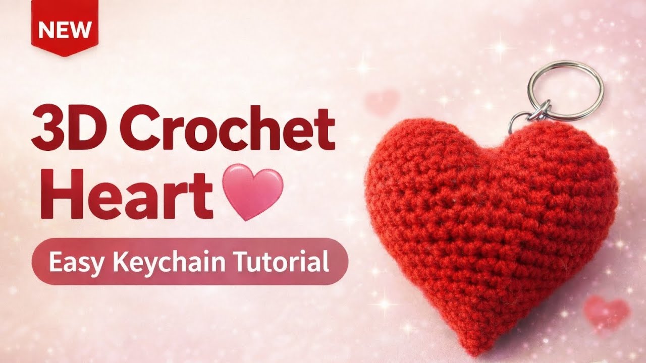 How to Make a Cute 3D Crochet Heart Keychain | Easy & Quick Tutorial for Beginners