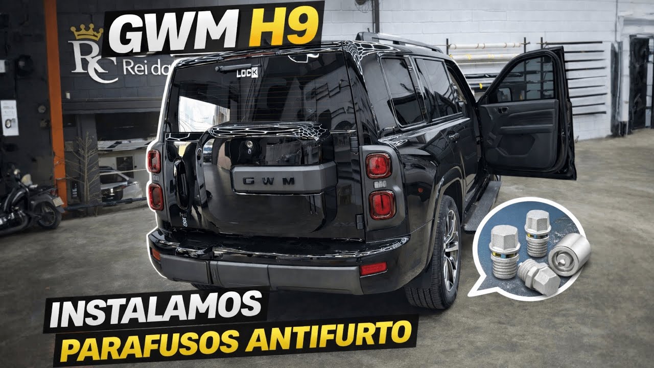GWM HAVAL H9 Instalamos Parafusos Antifurto das Rodas e do Estepe e Muito Mais!