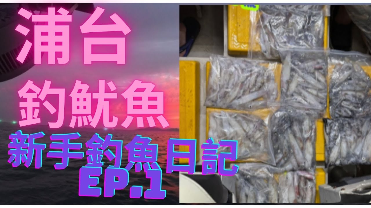 【新手釣魚日記】EP.1 浦台夜釣魷魚｜開波唔夠10分鐘就開始大咬！？｜新手光環失效！痛失大物！