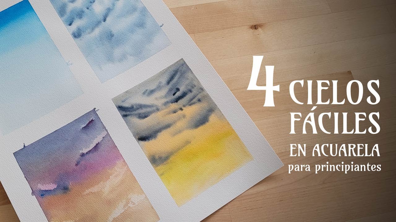 Cielos f&aacute;ciles en acuarela para principiantes.