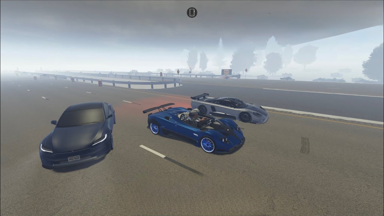 Roblox Greenville: 2017 Saleen S7 LM Vs Tesla Plaid vs 2017 Pagani Zonda HP Barchetta Highway race.
