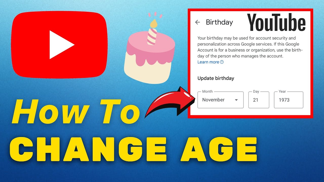 Как изменить свой возраст на YouTube (2025)