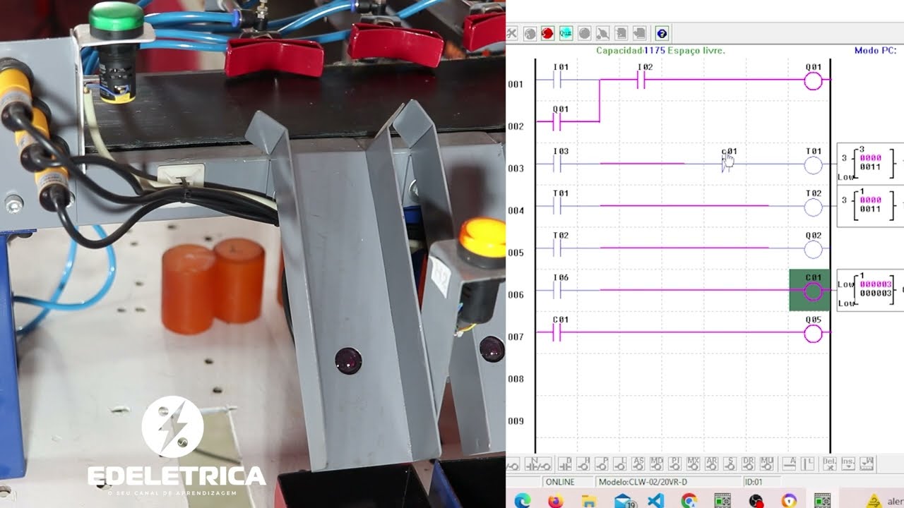 Sensor Fotoelétrico Aplicado na Automatização da Esteira Separadora de Material com CLP, Parte 04.