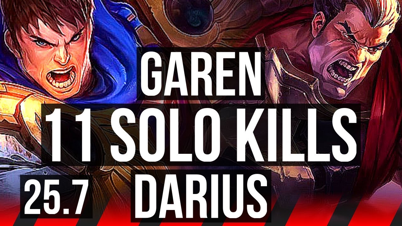 GAREN vs DARIUS (TOP) | 13/0/0, 11 solo kills, 66% winrate, Legendary | NA Master | 25.7