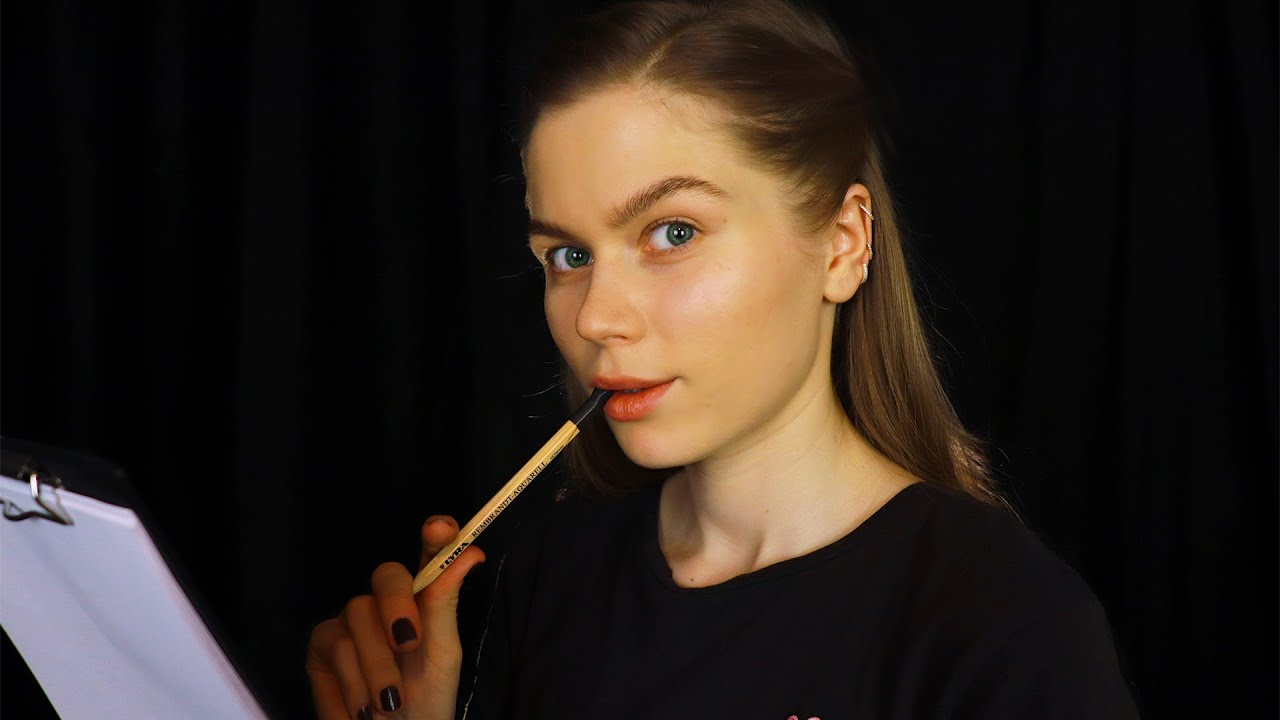 ASMR Drawing Your Portrait. 3D Sketching Sounds Around You. RP, Personal Attention
