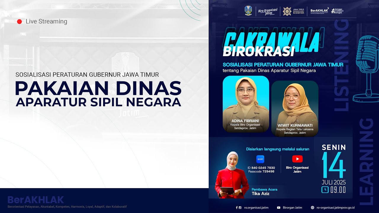 Sosialisasi Pergub Jatim Nomor 15 Tahun 2025 tentang Pakaian Dinas Aparatus Sipil Negara