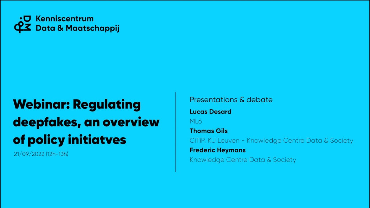Webinar - Regulating deepfakes: an overview of policy initiatives