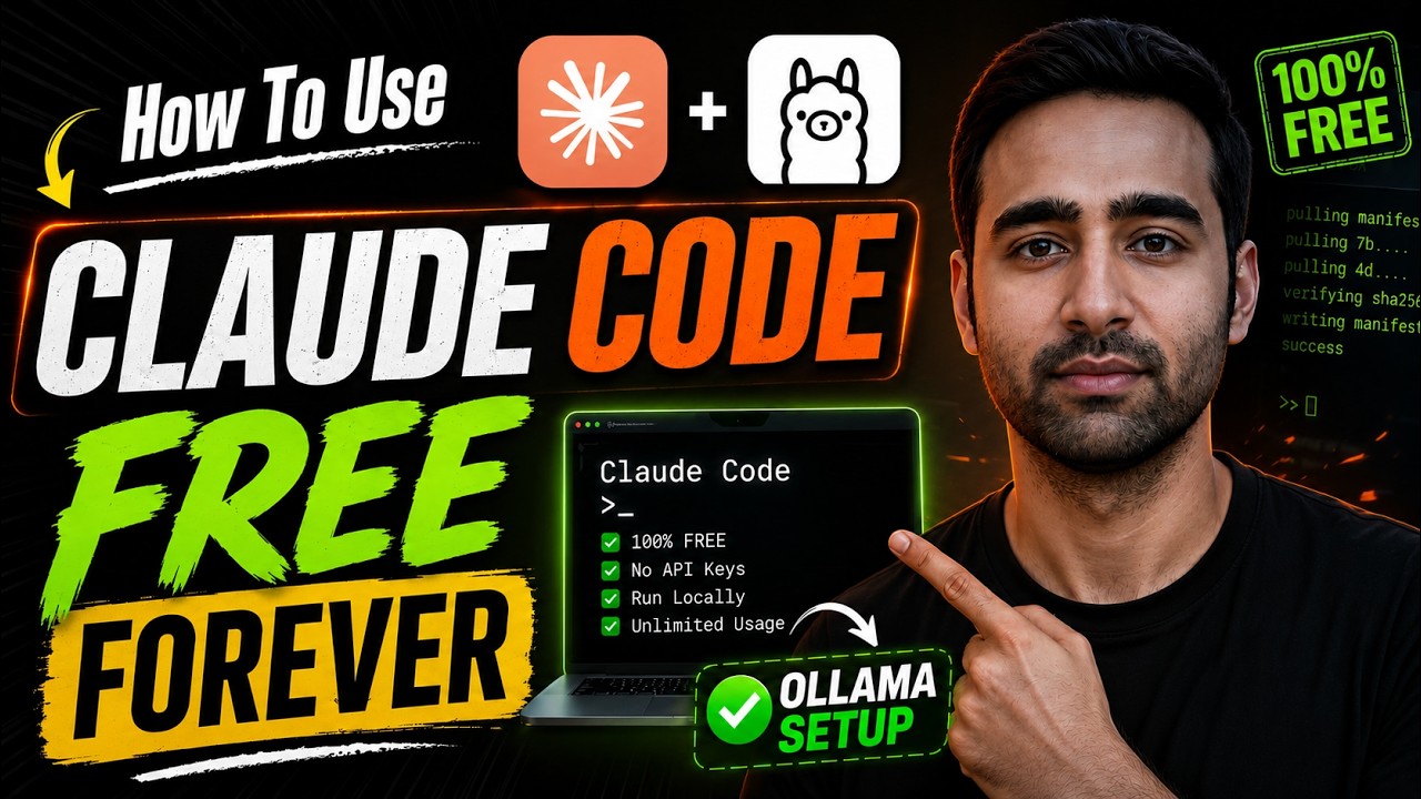 How To Use Claude Code FREE Forever (Ollama Setup)
