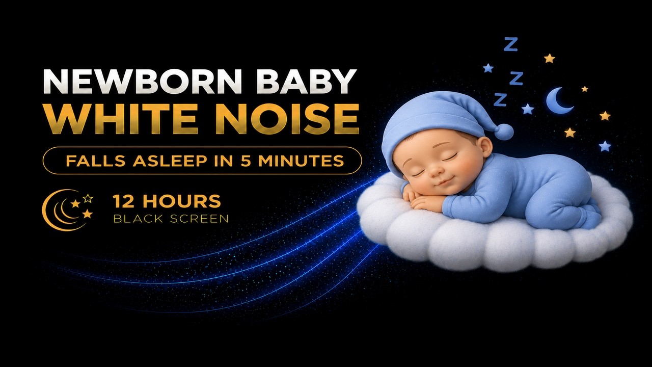 Newborn Baby White Noise for Sleep | Calming Sound for Newborns | 12 Hours Black Screen