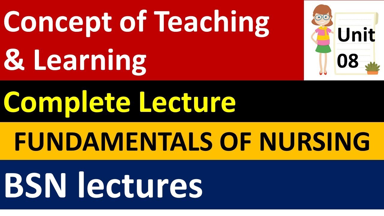 Concept of Teaching Learning | Fundamentals of Nursing | Unit 08 | BSN Lectures | BSN Pakistan