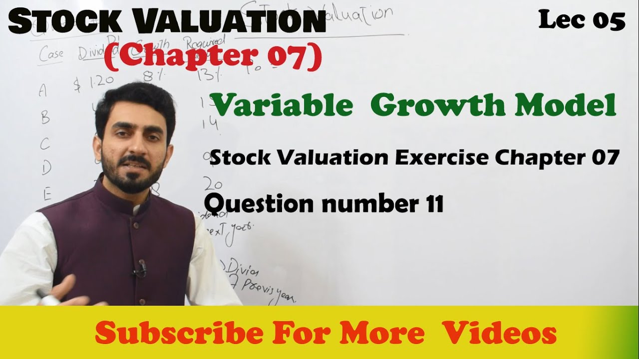 Lec-5 |Variable Growth Model | Stock Valuation Questions| Chapter 07