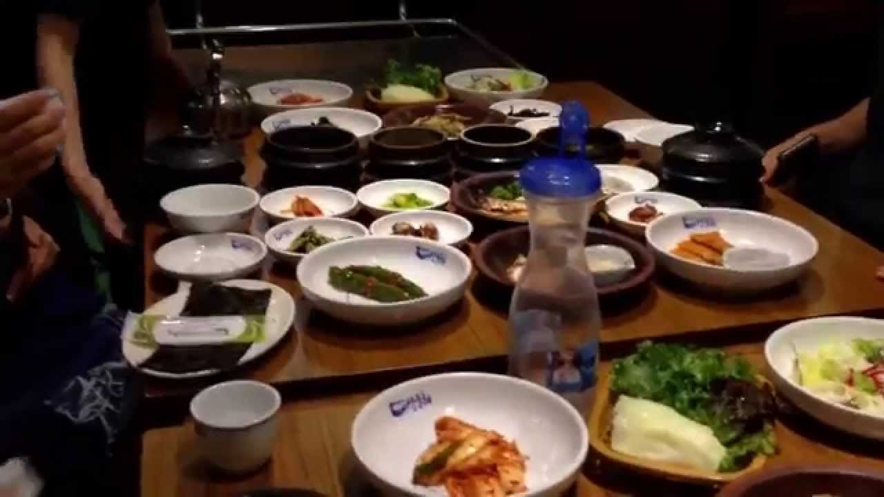 Hanjeongsik in Seoul. Delivered in a tongue and groove sliding table top.