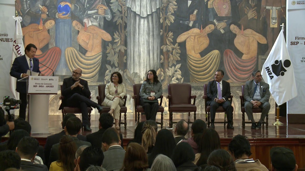 Firma de convenio de colaboración con el INEA y la ANUIES para fortalecer la alfabetización
