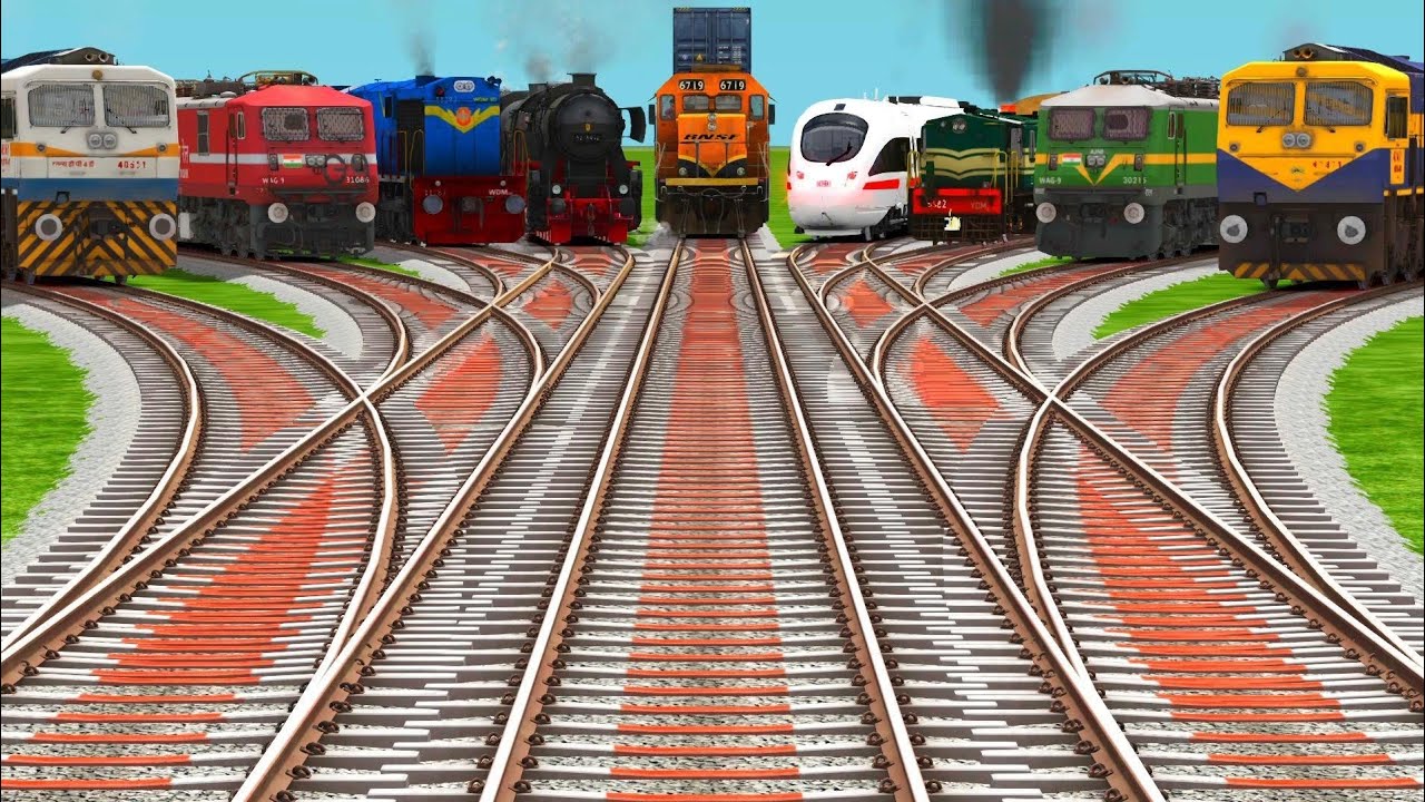 Indian Railways High Speed Train Crossing | By Diamond Branched Bumpy Railroad Tracks/#railways 