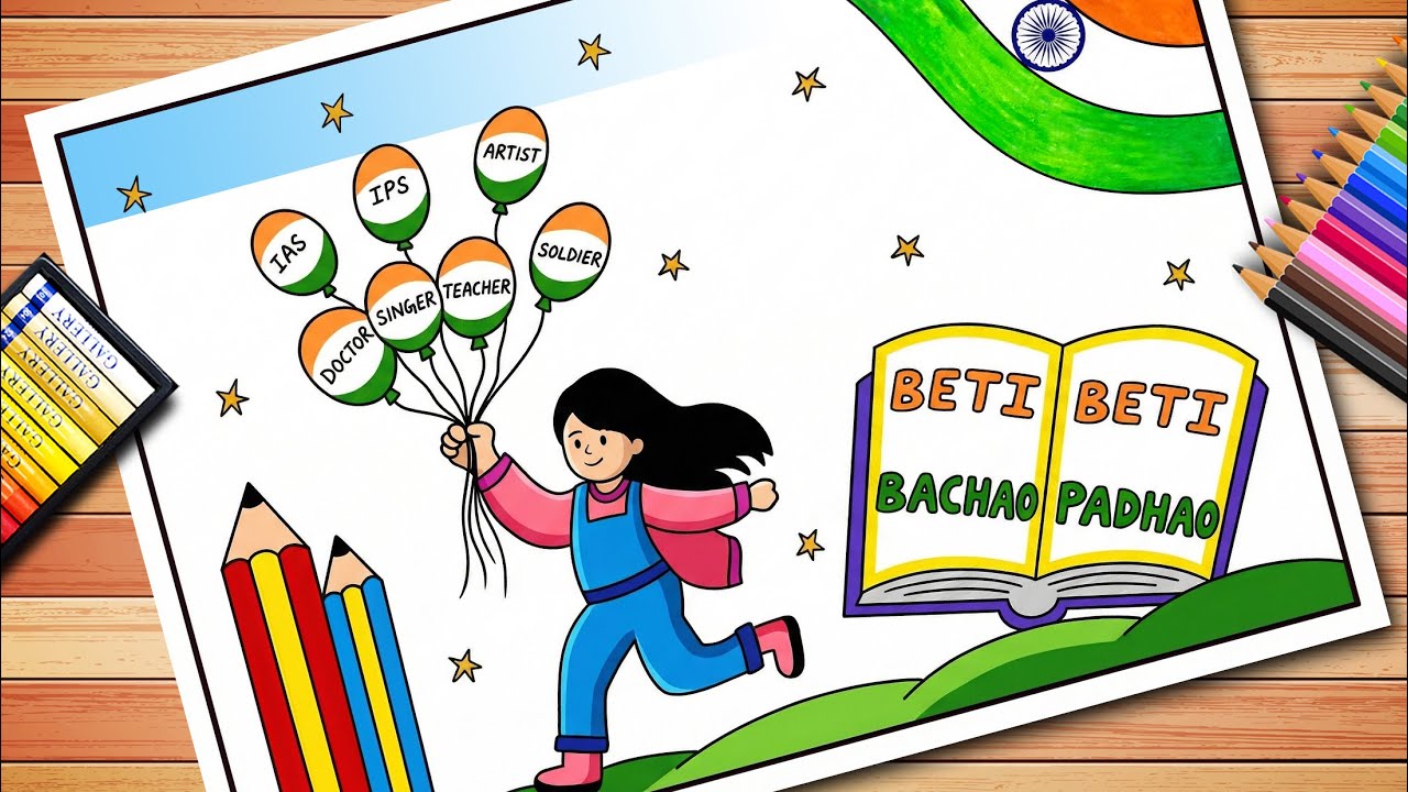 Beti Bachao Beti Padhao Drawing | National Girl Child Day Drawing | Girl Child Day Poster