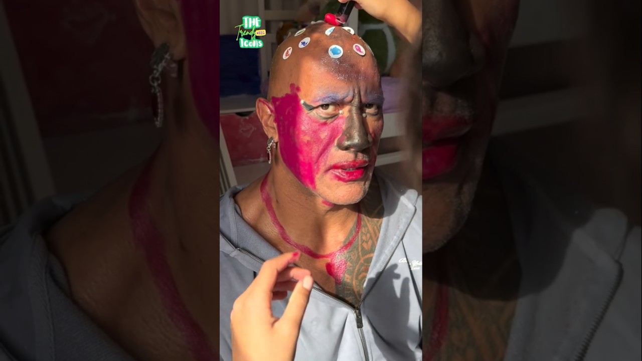 Dwayne Johnson&rsquo;s Daughters Give Him a Hilarious Makeup Transformation! #dwaynejohnson #hollywood