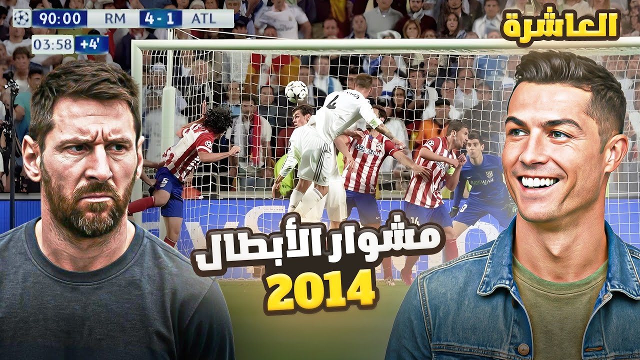 ميسي وكريستيانو يشاهدون طريق الريال لنهائي دوري الابطال 2014 كامل العاشرة🌟