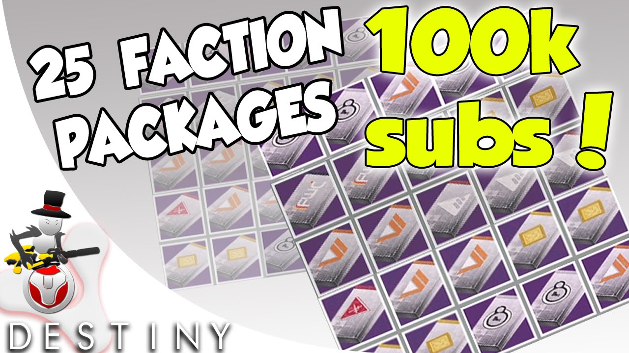 Destiny - 25 Legendary Package Opening - ALL Factions Included - 100k SUBS! -