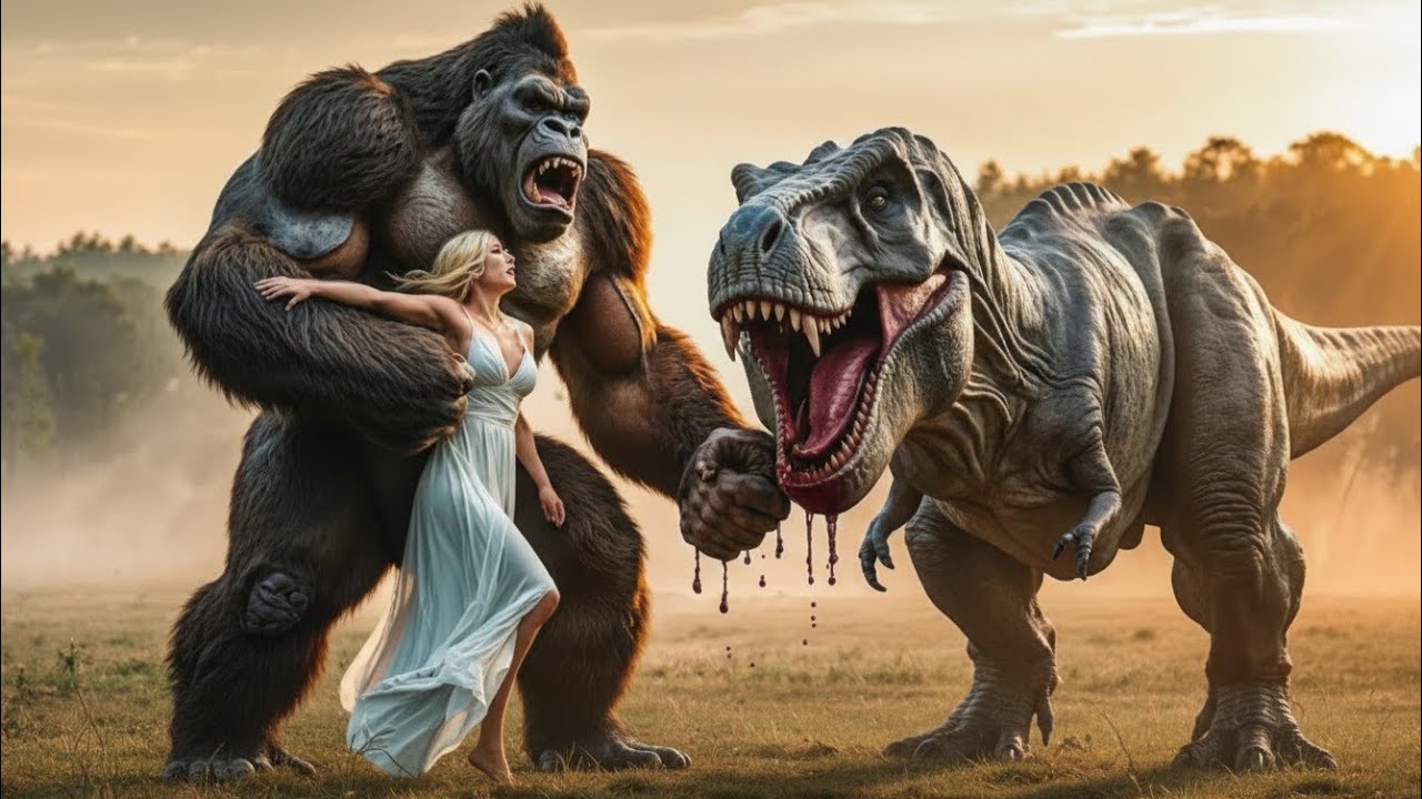 King Kong vs/ Trex fight 