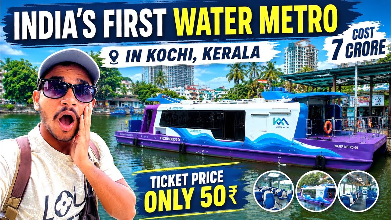India&rsquo;s First Water Metro 🚤 Kochi Kerala 🌴 Water Metro Cost ₹7 Crore 😱 | Ticket Only ₹50!