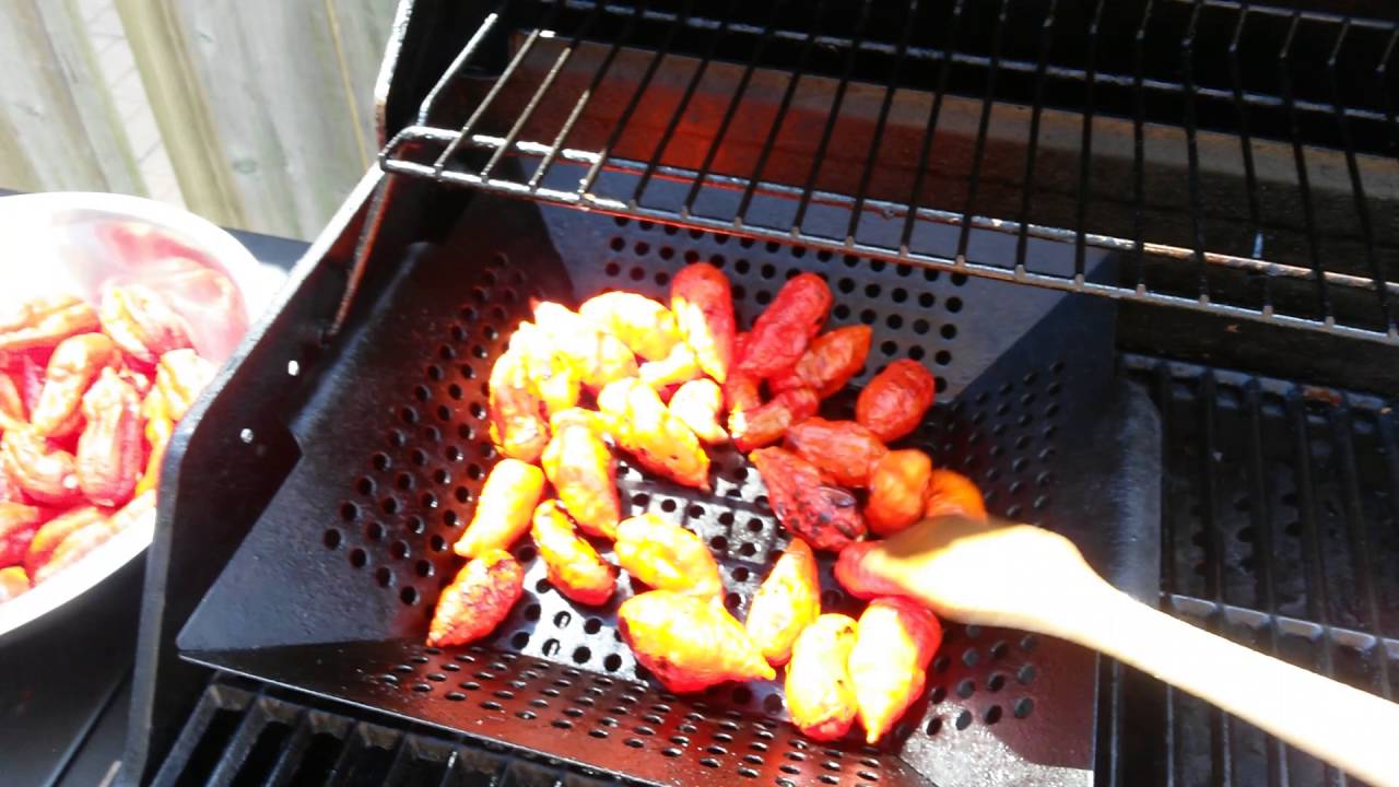 Ghost peppers roasting