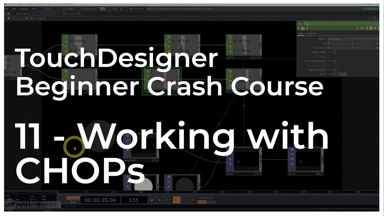 11 - Working with CHOPs - TouchDesigner Tutorial: Beginner Crash Course