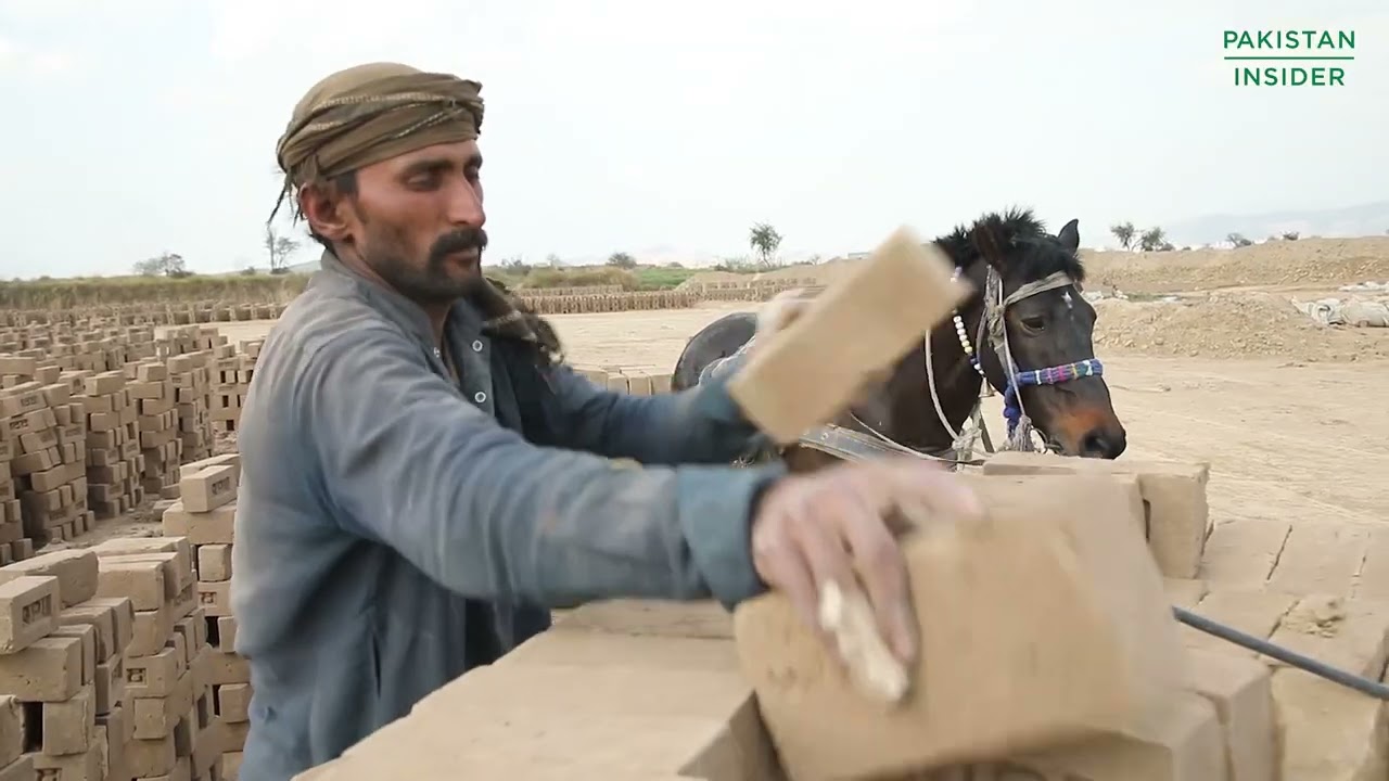How bricks are made. Process of brick making in Islamabad, Pakistan