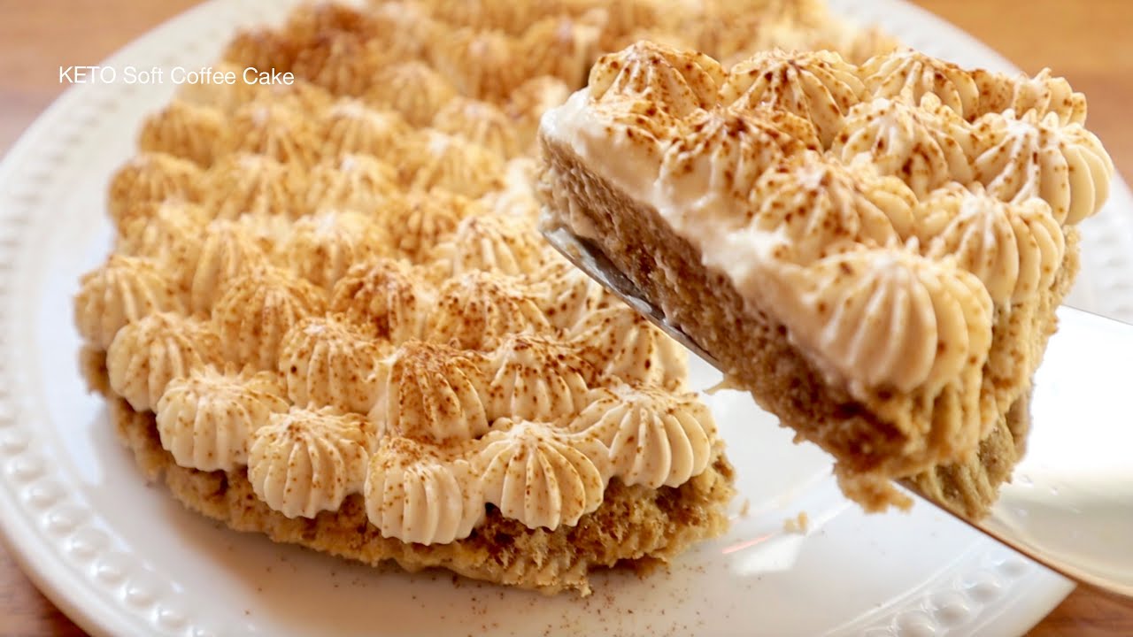 KETO Soft Coffee Cake เค้กกาแฟคีโตนุ่มๆ สูตรนึ่ง พร้อมครีมกาแฟ ทำง่ายไม่ยุ่งยาก อร่อยลงตัว
