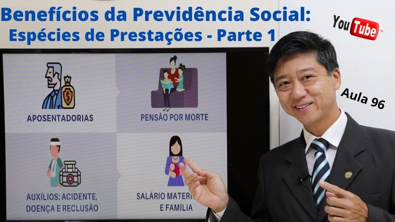 Plano de Benef&iacute;cios da Previd&ecirc;ncia Social: Esp&eacute;cies de Presta&ccedil;&otilde;es - Parte I - Aula 96  - Edu Tanaka