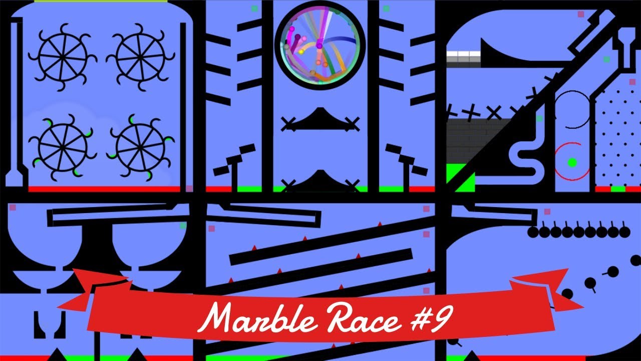 Marble Race #9: Elimination - 32 colors | Bouncy Marble