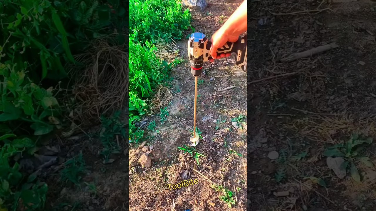 Electric Drill Soil Digger in Action! | Genius Gardening Tool #diytools #viralshorts