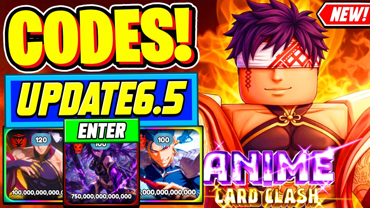 ⚠️Новое⚠️ Полностью рабочие коды обновления 6.5 для Anime Card Clash 2026 - Roblox Anime Card Cla...